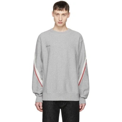 Shop Facetasm Grey Rib Trainer Sweatshirt