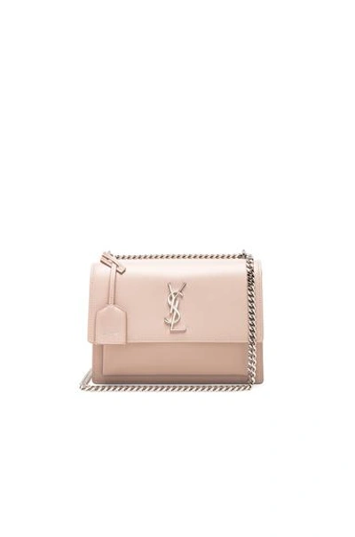 Shop Saint Laurent Medium Monogramme Sunset Chain Bag In Marble Pink