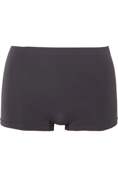 Shop Hanro Touch Feeling Stretch-jersey Boy Shorts In Charcoal