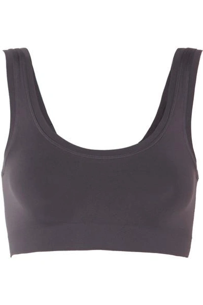 Shop Hanro Touch Feeling Stretch-jersey Soft-cup Bra In Charcoal