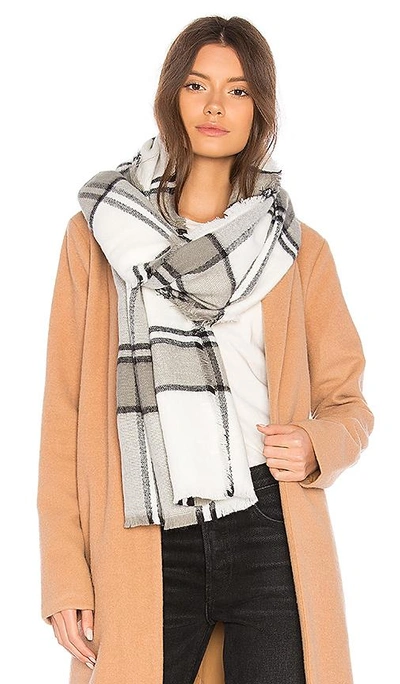 Shop Michael Stars Brushed Plaid Wrap In Gray
