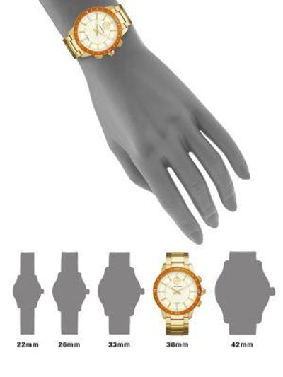 Shop Tory Burch Collins Hybrid Stainless Steel Bracelet Hybrid Smartwatch In Yellow Gold