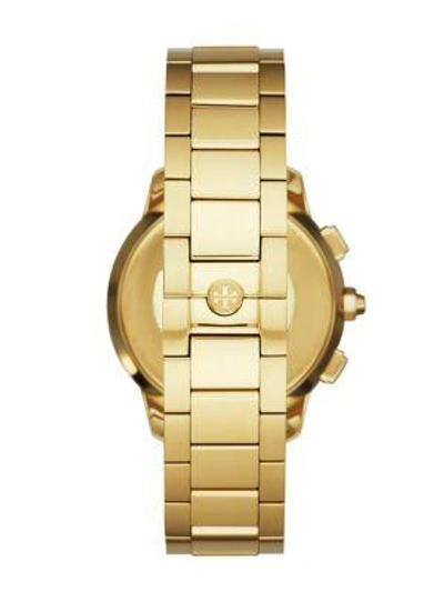 Shop Tory Burch Collins Hybrid Stainless Steel Bracelet Hybrid Smartwatch In Yellow Gold