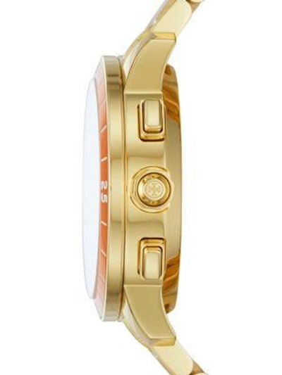 Shop Tory Burch Collins Hybrid Stainless Steel Bracelet Hybrid Smartwatch In Yellow Gold