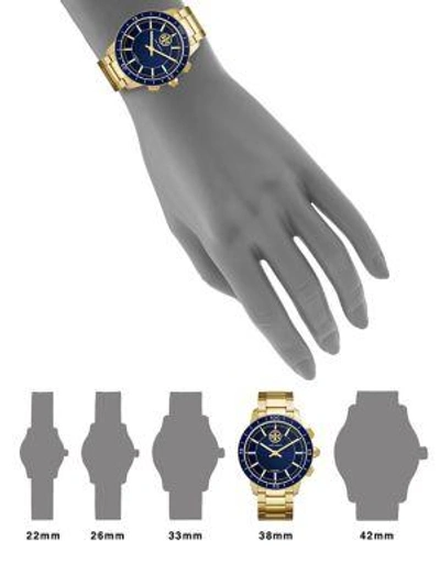 Shop Tory Burch Collins Hybrid Stainless Steel Bracelet Smart Watch In Yellow Gold