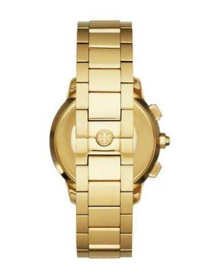 Shop Tory Burch Collins Hybrid Stainless Steel Bracelet Smart Watch In Yellow Gold