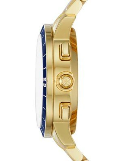 Shop Tory Burch Collins Hybrid Stainless Steel Bracelet Smart Watch In Yellow Gold