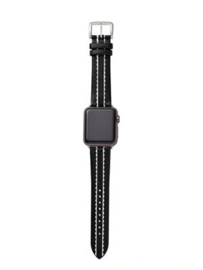 Shop Kate Spade Black Scallop Leather 38/40mm Apple Watch® Strap In Black/white