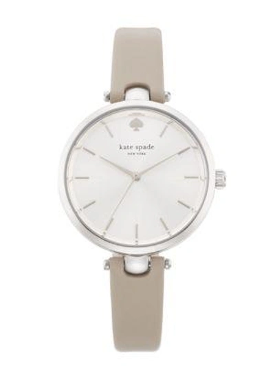 Shop Kate Spade Holland Skinny Strap Watch In Grey/stainless