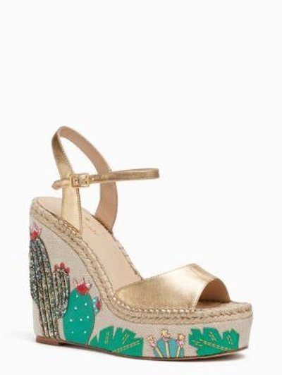 Shop Kate Spade Dallas Wedges In Old Gold