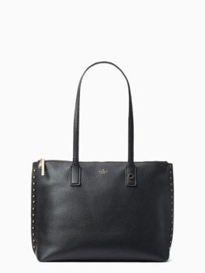 Shop Kate Spade On Purpose Studded Leather Tote In Black