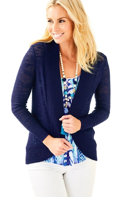 Shop Lilly Pulitzer Amalie Open Front Cardigan In Onyx