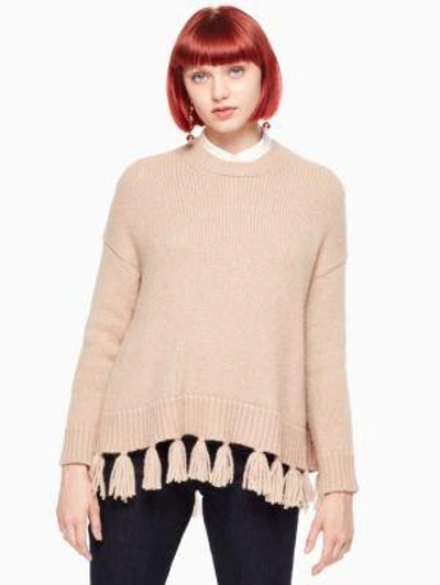 Shop Kate Spade Alpaca Tassel Sweater In Warm Caramel