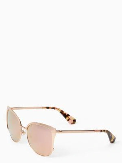 Shop Kate Spade Genice Sunglasses In Rose Gold