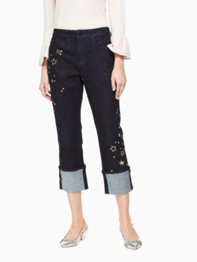 Shop Kate Spade Night Sky Embellished Jean In Dark Rinse