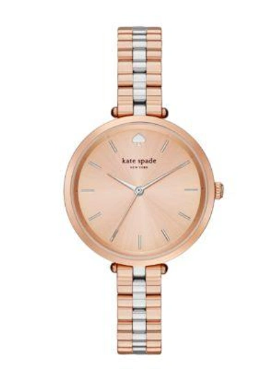 Shop Kate Spade Holland Skinny Bracelet Watch In Rose Gold