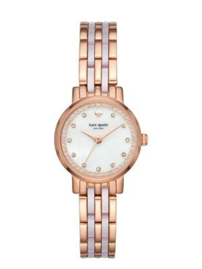 Shop Kate Spade Mini Monterey Watch In Rose Gold/rose