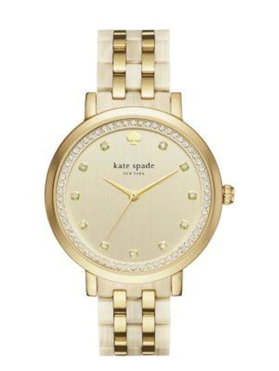 Shop Kate Spade Gold And Horn Monterey Watch In Gold/horn