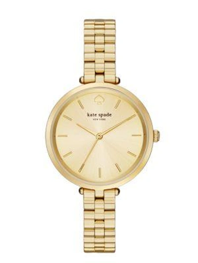 Shop Kate Spade Holland Skinny Bracelet Watch In Gold