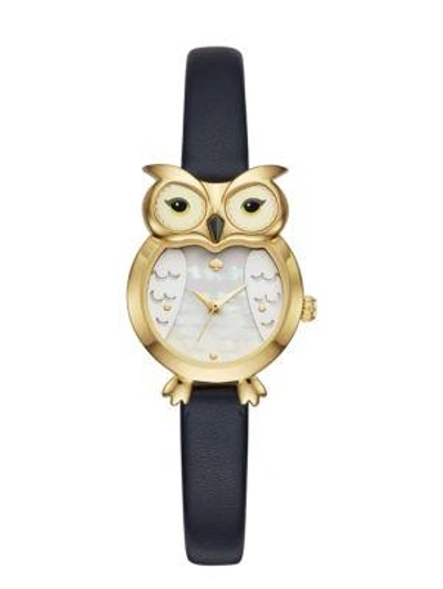 Shop Kate Spade Owl Watch In Black