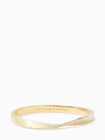 Shop Kate Spade Do The Twist Pave Hinged Bangle In Clear/gold