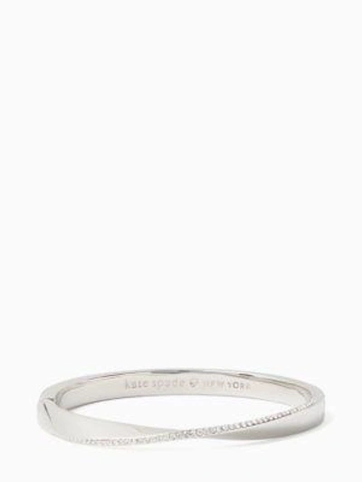 Shop Kate Spade Do The Twist Pave Hinged Bangle In Clear/silver