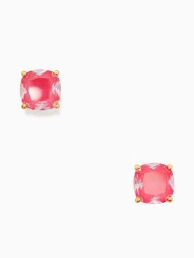 Shop Kate Spade Enamel Mini Small Square Studs In Pink