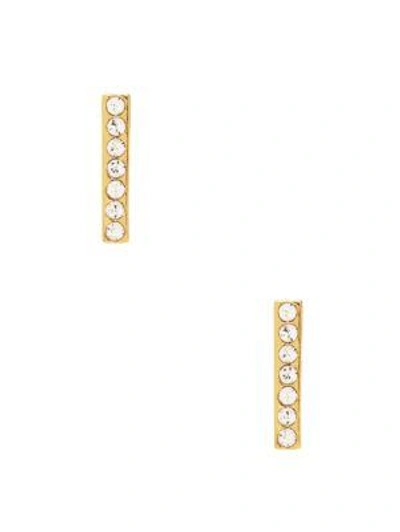 Shop Kate Spade Dainty Sparklers Bar Studs In Clear