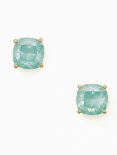 Shop Kate Spade Earrings Enamel Mini Small Square Studs In Mint