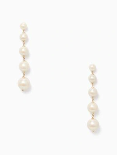 Shop Kate Spade Girls In Pearls Linear Statement Earrings In Cream
