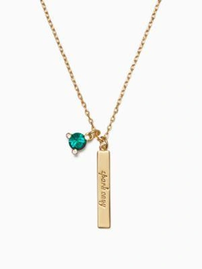 Shop Kate Spade Born To Be May Pendant In Emerald