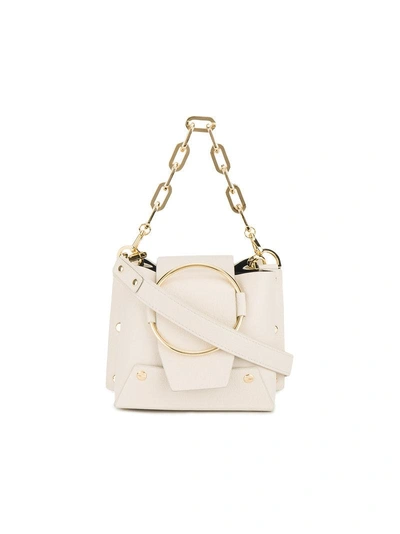 Shop Yuzefi Cream Delila Mini Leather Bucket Bag In Nude & Neutrals