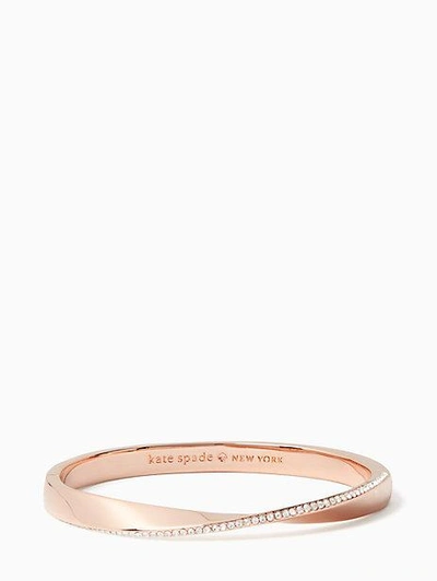 Shop Kate Spade Do The Twist Pave Hinged Bangle In Clear/rose Gold