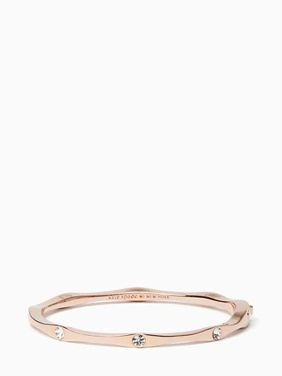 Shop Kate Spade Heavy Metals Wave Bangle In Clear/rose Gold
