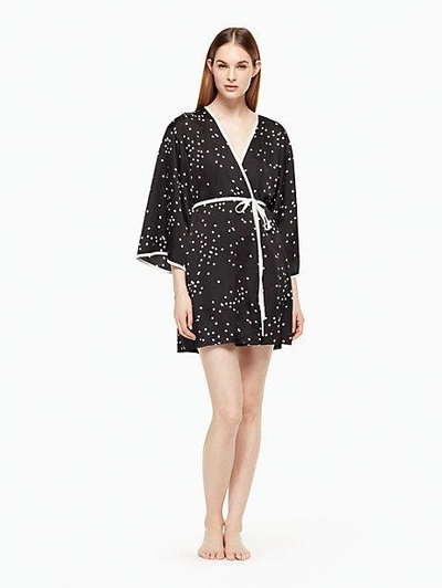 Shop Kate Spade Robe In Black Confetti Dot