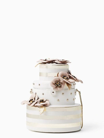 Shop Kate Spade Wedding Belles Flower Wedding Cake Bag In Gold