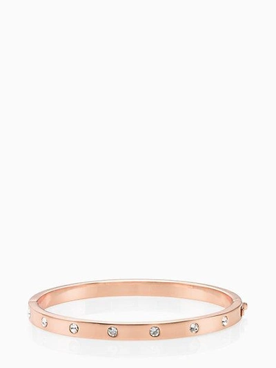 Shop Kate Spade Set In Stone Stone Hinged Bangle In Clear/rose