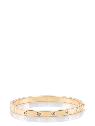 Shop Kate Spade Set In Stone Stone Hinged Bangle In Clear/gold