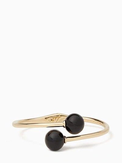 Shop Kate Spade Golden Girl Bauble Open Hinged Cuff In Black