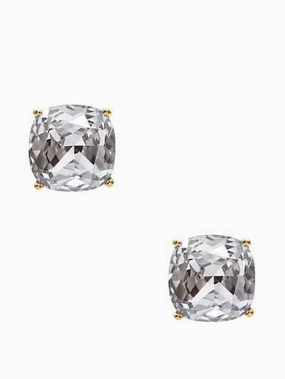 Shop Kate Spade Small Square Studs In Clear