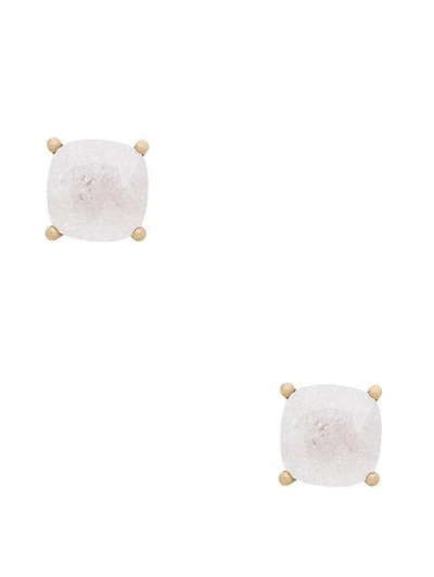Shop Kate Spade Mini Small Square Studs In Clear/gold