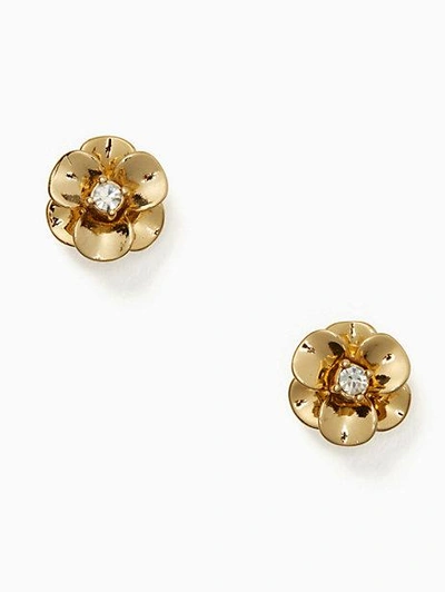 Shop Kate Spade Shine On Flower Studs In Gold