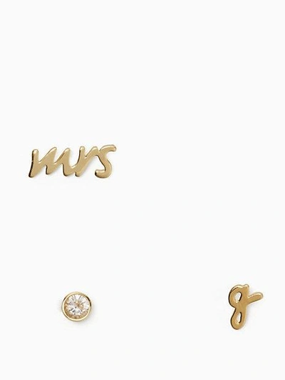 Shop Kate Spade Save The Date Mrs. Initial Stud Set In G