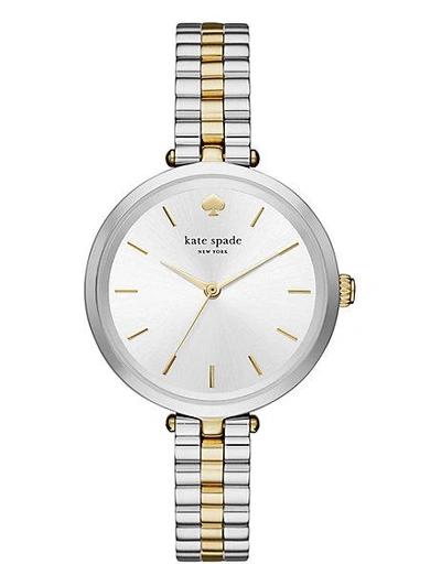 Shop Kate Spade Holland Skinny Bracelet Watch In Silver/gold