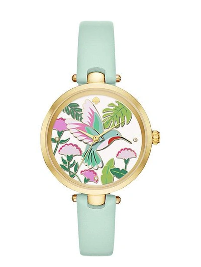 Shop Kate Spade Hummingbird Holland Watch In Mint Splash/gold