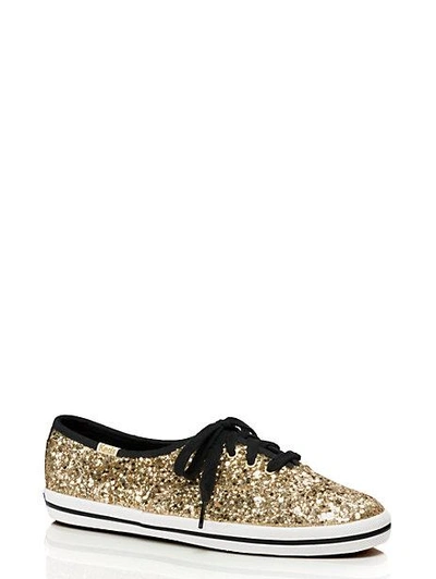 Shop Kate Spade Keds X  New York Glitter Sneakers In Gold Glitter
