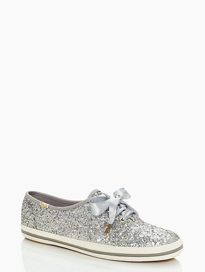 Shop Kate Spade Keds X  New York Glitter Sneakers In Silver
