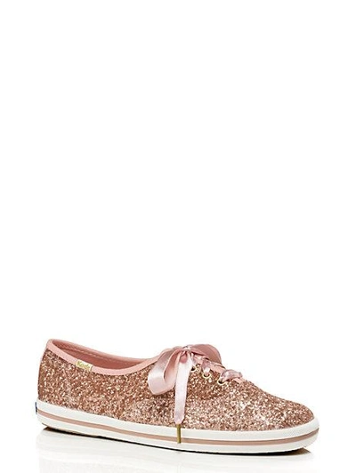 Shop Kate Spade Keds X  New York Glitter Sneakers In Rose Gold Glitter