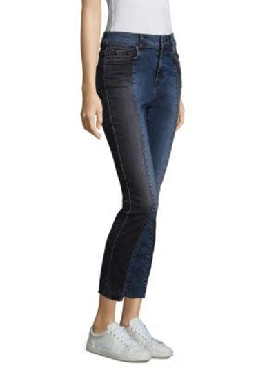 Shop 7 For All Mankind Panel Ankle Skinny Jeans In Indigo Sulphur