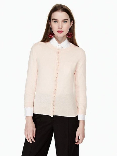 Shop Kate Spade Scallop Cardigan In Pink Sand